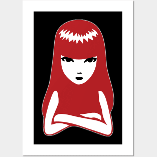 Emily Strange Gothic Red Hair Posters and Art